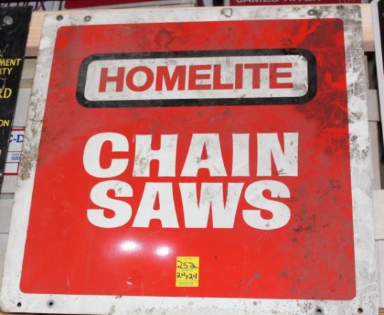 Homelite Chain Saws single sided tin sign, 24"x24"