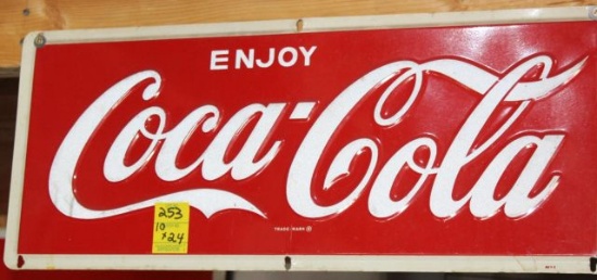 Enjoy Coca Cola single sided tin sign, 10"x24"