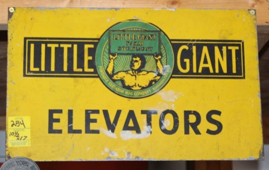 Little Giant Elevators single sided tin sign, 10.5"x17"