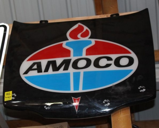 Amoco Pontiac plastic hood, 30"x27"