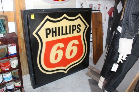 Phillips 66 single sided luminated sign, no cord, 44"x44"