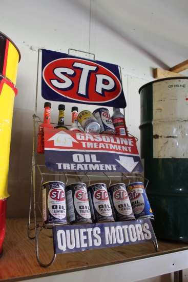 STP Oil Treatment Display Rack, with oil treatment cans