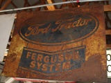 Ford Tractor Ferguson double sided tin sign, has rust, 47