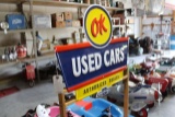 OK Used Cars Authorized Dealer single sided tin sign, reproduction 23.25