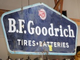 BF Goodrich Tires Batteries double sided tin sign, 2-33, 18.25
