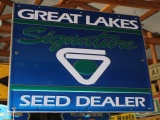 Great Lake Signature Seed Dealer double sided aluminum sign, 24