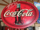 Coca Cola circular double sided poly sign, 27.5