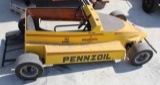 Pennzoil Go-Kart Racecar, fiberglass body in poor condition, not tested