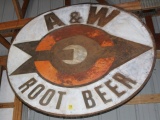 A&W Root Beer single sided tin sign, 39.5