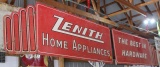 Zenith Home Appliance The best in Hardware two piece single sided tin sign,