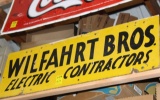 Wilfahrt Bros Electirc Contractors single sided masonite sign, 12