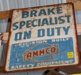 Ammco Brake Specialist On Duty single sided tin sign, 28