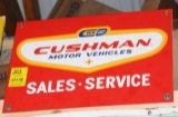 Cushman Motor Vehicles single sided tin sign, 10