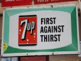 7Up First Against Thirst, single sided tin sign, 33