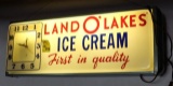 Land O' Lakes ice cream luminated clock, 9.25