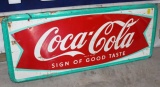 Coca Cola single sided tin sign, 24