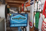 Goodyear tire service center double sided tin post sign, 18