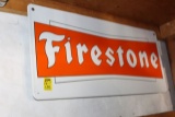 Firestone single sided tin reproduction sign, 16