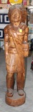 Wooden Native American carved statue, 74