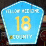 Yellow Medicine 18 road sign, 24