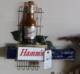 Hamm's Beer bottle plastic sign, approx 14