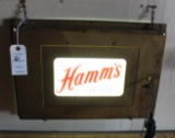 Hamm's Beer metal and glass lighted sign, tested and works, 20