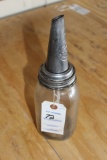 1qt glass oil jar, Masters Litchfield IL oil spout