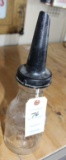 Brookins 1Qt glass oil jar, plastic oil spout