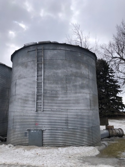 GRAIN BIN 1 APPROX 16FT DIAMETER, 3200 BU CAP,