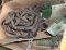 JOHN DEERE 893 CORN HEAD PARTS, 2 GATHERING CHAINS, DRUM EXT., AUGER BOOT