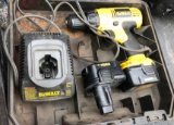 DEWALT 12 VOLT CORDLESS DRILL, CASE, BATTERIES, CHARGER,