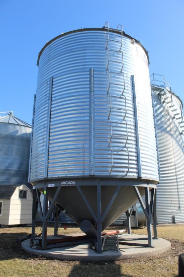 Approx 3500 Bushel Micada Cone Wet Holding Bin With Aeration,