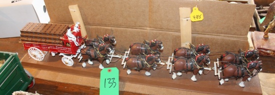 8 HORSE BUDWEISER TEAM AND WAGON, MINIATURE SET