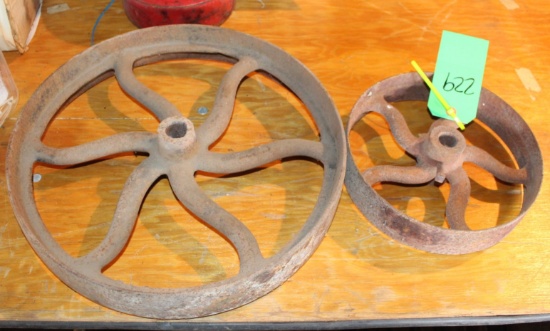 2" X 10" PULLEY AND 2 3/4" X 16" PULLEY