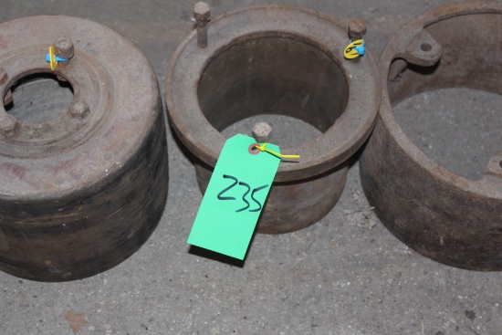 FAMOUS ENGINE 3 LUG 8" CAST PULLEY, FAMOUS ENGINE 3 LUG 12" DIAMETER CAST P