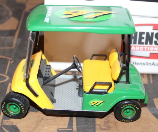 JOHN DEERE GOLF CART BANK IN A BOX, BOX HAS WEAR