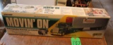 RADIO CONTROL TRACTOR AND TRAILER FROM MOVIN' ON TV SHOW, BOX HAS DAMAGE