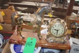 HORSE STATUE WITH CLOCK