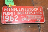 7 TRUCKING PERMIT LICENSE PLATES, 1960's