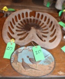 CHAMPION CAST IRON SEAT, PHEASANT CAST IRON PLAQUE