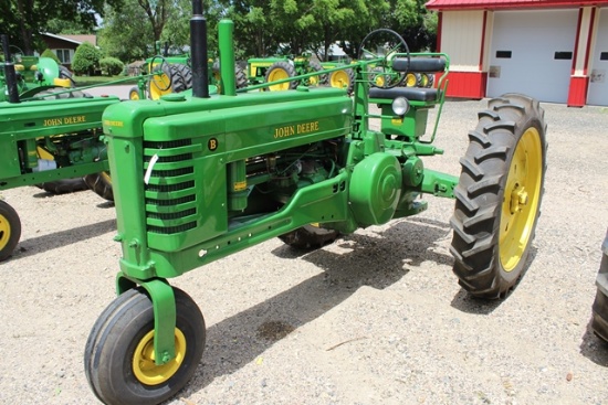 1950 John Deere B Tractor, Single Front Wheel, 11.2-38 Rears on Cast, Like