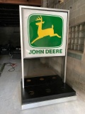 John Deere Double Sided Lighted Approx 4'x4' Sign with Stands, Flower Holders and Origin