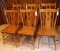 (6) AMISH OAK KITCHEN CHAIRS, (1) REPAIRED