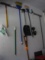 HAND TOOLS, BROOMS, CHAIN, T-SQUARE, LIGHT BULB