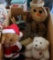 BOX OF STUFFED ANIMALS AND CRAFT ITEMS