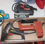 (2) ELECTRIC STAPLERS, (1) DRILL MASTER JIG SAW