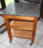 GRANITE TOP WINE RACK ON CART