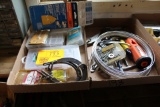 BOX OF PLIERS, BOX OF WIRE, NUTS AND SCREWS