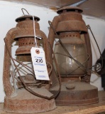 (2) ANTIQUE BARN LANTERNS