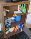 WOOD SHELF AND GARDEN SUPPLIES